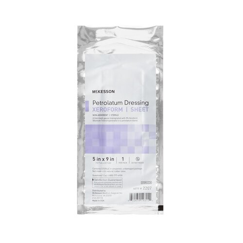 MON864640EA - McKesson - Xeroform Petrolatum Dressing 5" x 9" Gauze, Bismuth Tribromophenate, Sterile