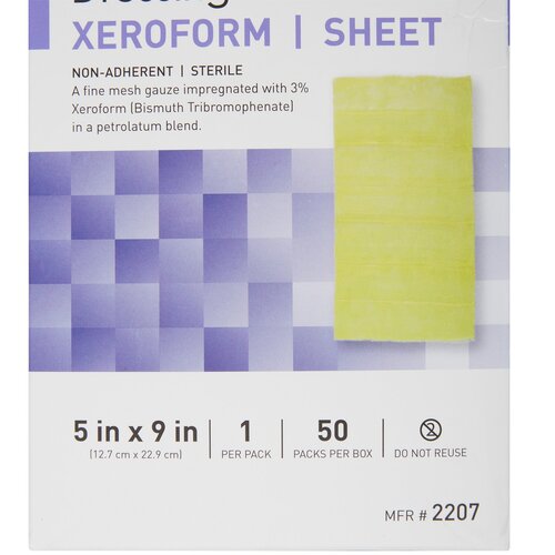 MON864640EA - McKesson - Xeroform Petrolatum Dressing 5" x 9" Gauze, Bismuth Tribromophenate, Sterile