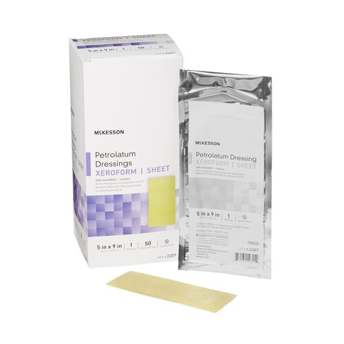 MON864640EA - McKesson - Xeroform Petrolatum Dressing 5" x 9" Gauze, Bismuth Tribromophenate, Sterile