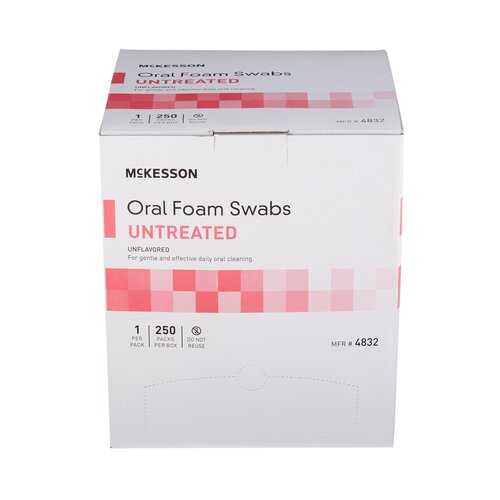 MON864650CS - McKesson - McKesson Oral Swabstick Select Foam Tip Untreated, 1000 EA/CS