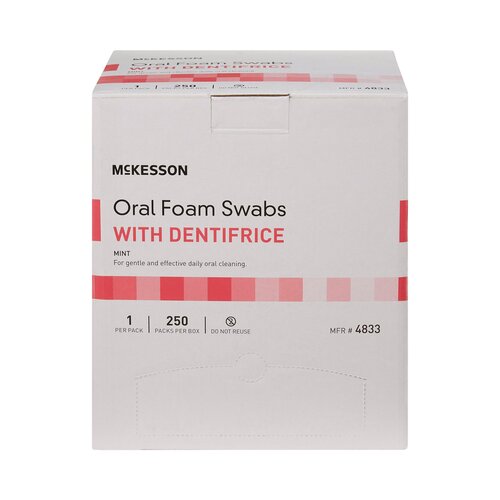 MON864692CS - McKesson - McKesson Oral Swabstick Select Foam Tip Dentrifrice, 1000 EA/CS