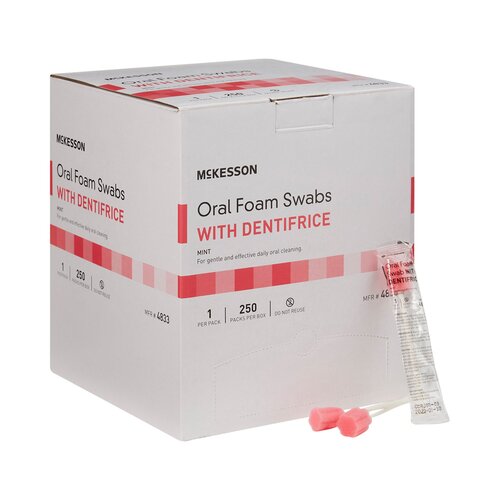 MON864692CS - McKesson - McKesson Oral Swabstick Select Foam Tip Dentrifrice, 1000 EA/CS