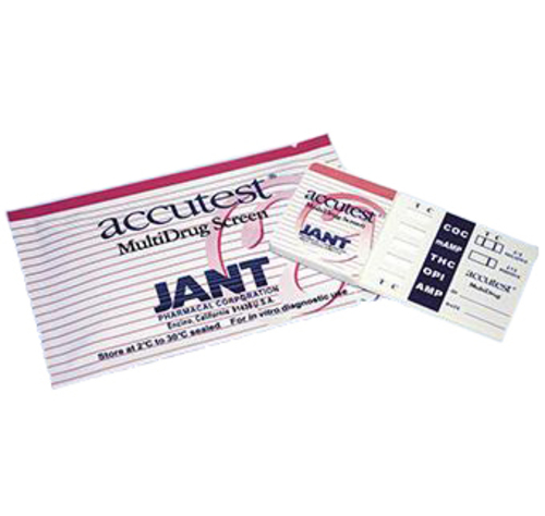 MON866432BX - Jant Pharmacal - Drugs of Abuse Test Accutest&reg; 10-Drug Panel AMP, BAR, BZO, COC, mAMP/MET, MDMA, MTD, OPI, PCP, THC Urine Sample 25 Tests