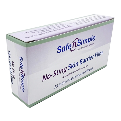 MON869585BX - Safe N Simple - Safe N Simple Skin Barrier Wipe Individual Packet 2 x 2", 25/BX