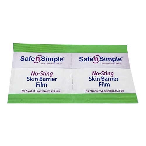 MON869585BX - Safe N Simple - Safe N Simple Skin Barrier Wipe Individual Packet 2 x 2", 25/BX