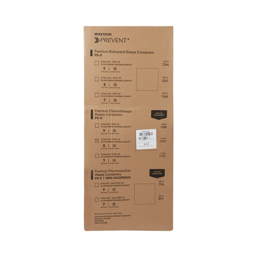 MON869602CS - McKesson - McKesson Sharps Container Prevent&reg; 20.8H X 17.3W X 13L Inch 12 Gallon Yellow - Chemo