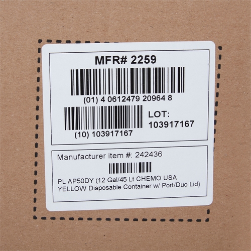 MON869602CS - McKesson - McKesson Sharps Container Prevent&reg; 20.8H X 17.3W X 13L Inch 12 Gallon Yellow - Chemo