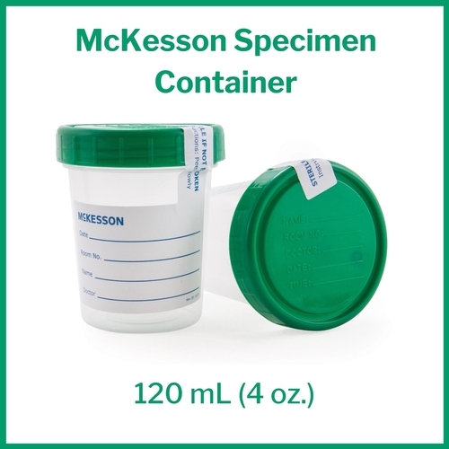 MON870203CS - McKesson - Specimen Container Polypropylene / Polyethylene Screw Cap 120 mL (4 oz.) Sterile, 100 EA/CS