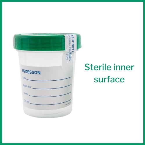 MON870203CS - McKesson - Specimen Container Polypropylene / Polyethylene Screw Cap 120 mL (4 oz.) Sterile, 100 EA/CS