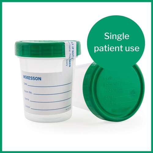 MON870203CS - McKesson - Specimen Container Polypropylene / Polyethylene Screw Cap 120 mL (4 oz.) Sterile, 100 EA/CS
