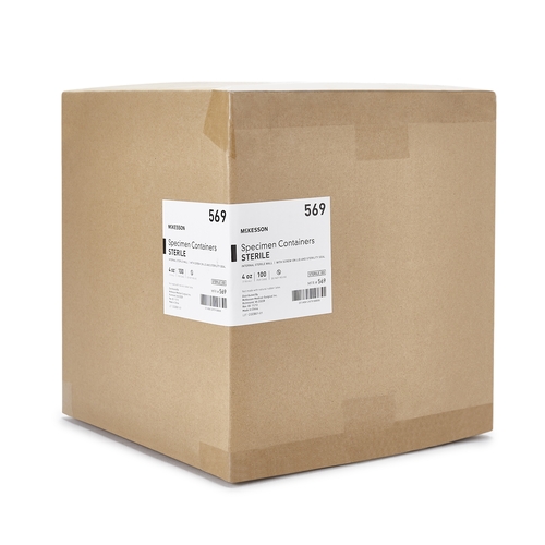 MON870203CS - McKesson - Specimen Container Polypropylene / Polyethylene Screw Cap 120 mL (4 oz.) Sterile, 100 EA/CS