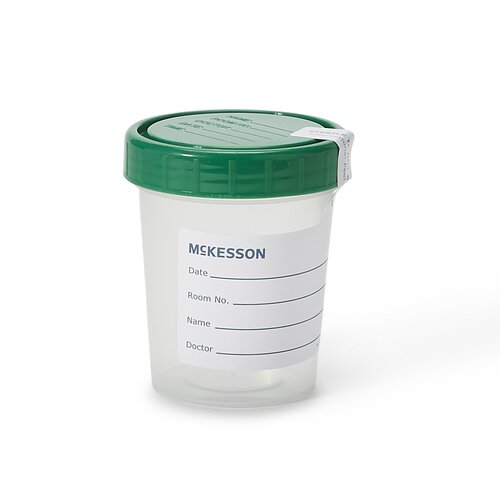 MON870203CS - McKesson - Specimen Container Polypropylene / Polyethylene Screw Cap 120 mL (4 oz.) Sterile, 100 EA/CS