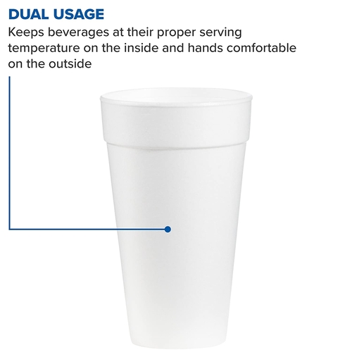 MON871741CS - WinCup - Drinking Cup 20 oz. White Styrofoam Disposable, 20/SL, 25SL/CS