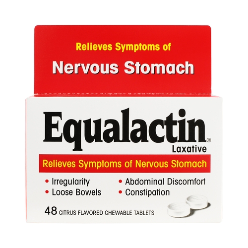 MON874140BX - Numark Laboratories - Laxative Equalactin Citrus Chewable Tablet 48 per Box 625 mg Strength Calcium Polycarbophil, 48 EA/BX
