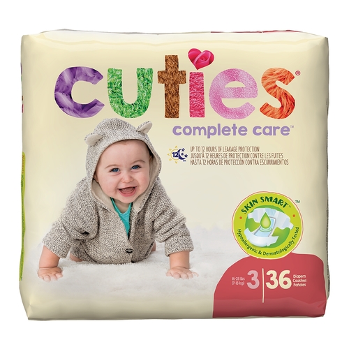 MON874709CS - First Quality - First Quality Cuties&reg; Diapers 16-28 lbs. Size 3, 144/CS