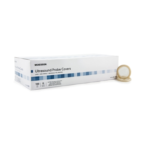 MON875461BX - McKesson - McKesson Ultrasound Probe Cover Straight-Walled, Smooth Surface, Round-Ended, Powdered, NonSterile Transvaginal and transrectal imaging, 100 PK/BX