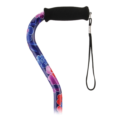 MON877183CS - Nova Ortho-Med - Offset Cane Nova Aluminum 30 to 39 Inch Height Maui Flowers Print, 2/CS
