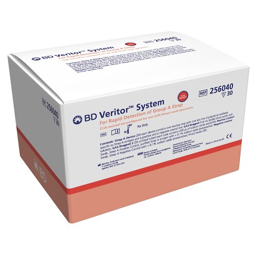 MON879630KT - BD - Rapid Diagnostic Test Kit BD Veritor System Immunochromatographic Test Strep A Test Throat Swab Sample CLIA Waived 30 Tests, 30 EA/KT