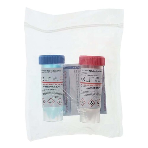 MON882521CS - Meridian - Meridian Specimen Collection and Transport Kit Para-Pak&reg; 2-Vial 15 mL (0.5 oz.) / 15 mL (0.5 oz.) Plastic Collection Vial NonSterile, 120/CS