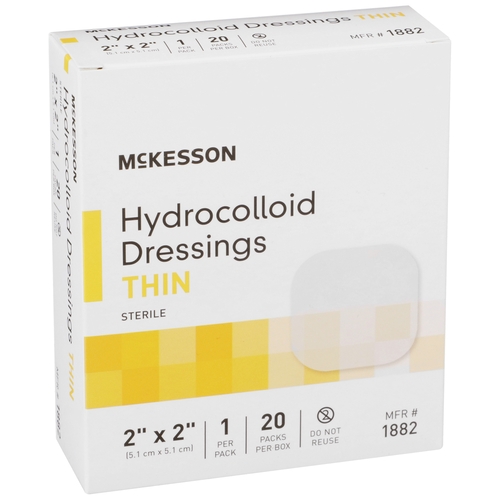 MON882980CS - McKesson - McKesson Hydrocolloid Dressing 2" x 2" Square Sterile, 400 EA/CS
