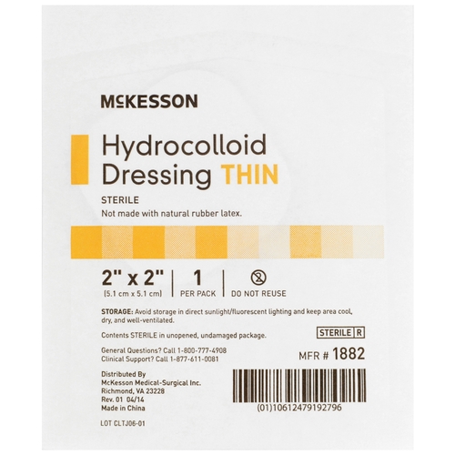 MON882980CS - McKesson - McKesson Hydrocolloid Dressing 2" x 2" Square Sterile, 400 EA/CS