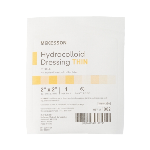 MON882980CS - McKesson - McKesson Hydrocolloid Dressing 2" x 2" Square Sterile, 400 EA/CS