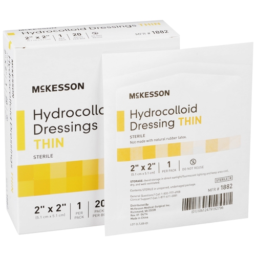 MON882980CS - McKesson - McKesson Hydrocolloid Dressing 2" x 2" Square Sterile, 400 EA/CS