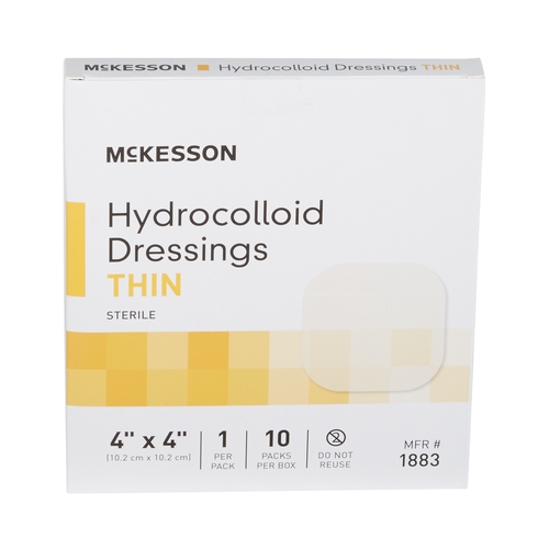 MON882982CS - McKesson - McKesson Hydrocolloid Dressing 4" x 4" Square Sterile, 200 EA/CS