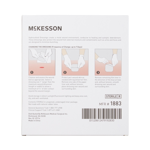 MON882982CS - McKesson - McKesson Hydrocolloid Dressing 4" x 4" Square Sterile, 200 EA/CS