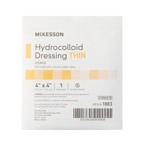 MON882982CS - McKesson - McKesson Hydrocolloid Dressing 4" x 4" Square Sterile, 200 EA/CS