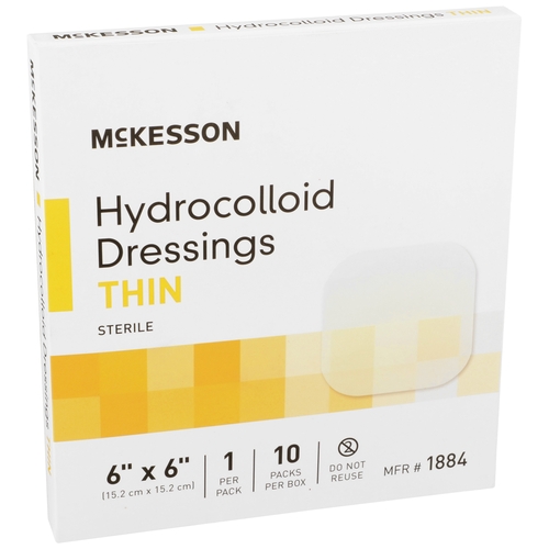 MON882983CS - McKesson - McKesson Hydrocolloid Dressing 6" x 6" Square Sterile, 200 EA/CS