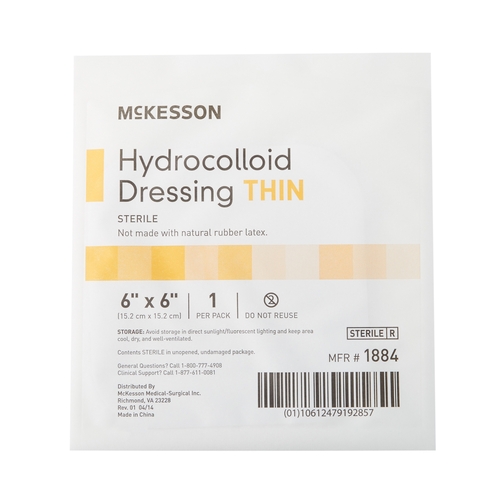 MON882983CS - McKesson - McKesson Hydrocolloid Dressing 6" x 6" Square Sterile, 200 EA/CS