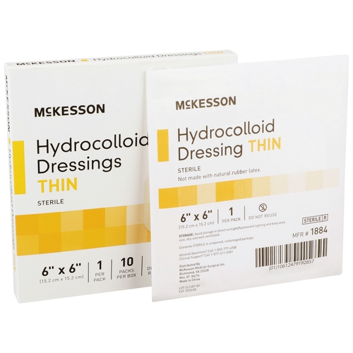 MON882983CS - McKesson - McKesson Hydrocolloid Dressing 6" x 6" Square Sterile, 200 EA/CS