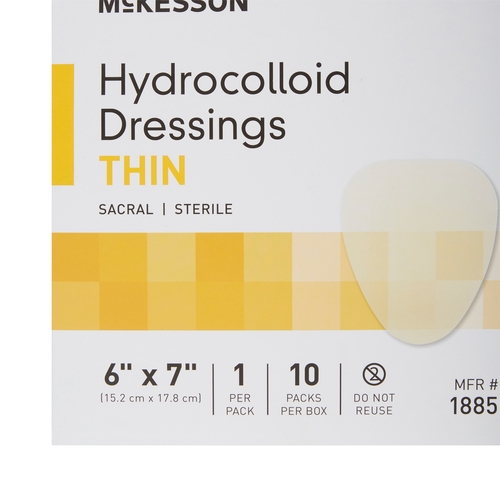 MON882986CS - McKesson - McKesson Hydrocolloid Dressing 6" x 7" Sacral Sterile, 200 EA/CS