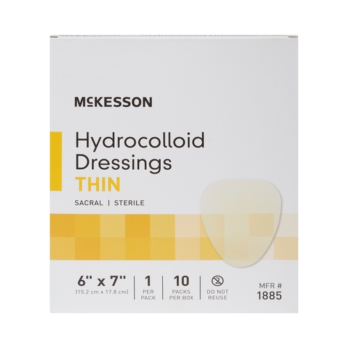 MON882986CS - McKesson - McKesson Hydrocolloid Dressing 6" x 7" Sacral Sterile, 200 EA/CS