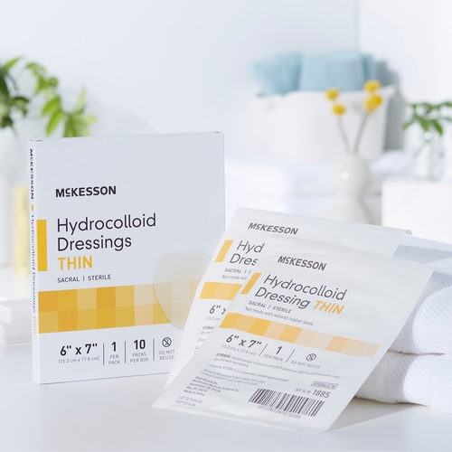 MON882986CS - McKesson - McKesson Hydrocolloid Dressing 6" x 7" Sacral Sterile, 200 EA/CS