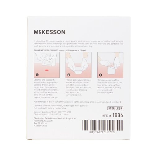 MON882991CS - McKesson - McKesson Hydrocolloid Dressing 2 x 2&quot; Square Sterile, 400 EA/CS
