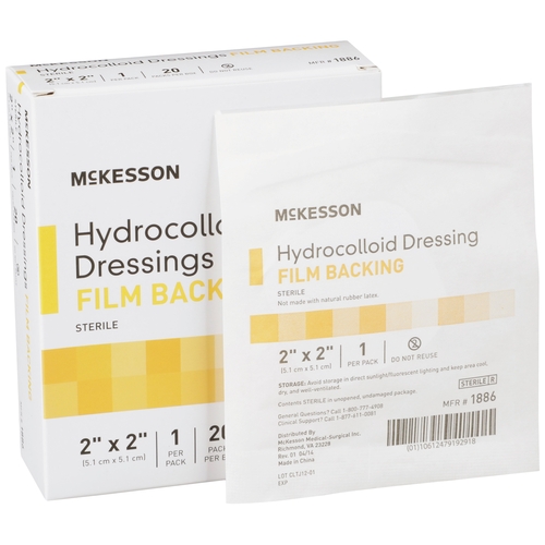 MON882991CS - McKesson - McKesson Hydrocolloid Dressing 2 x 2&quot; Square Sterile, 400 EA/CS
