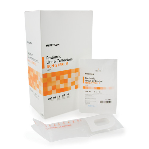 MON883862EA - McKesson - McKesson Pediatric Urine Collection Bag Polypropylene 200 mL (7 oz.) Adhesive Closure Unprinted NonSterile, 1/EA