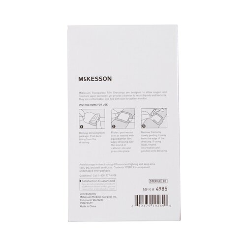 MON886408CS - McKesson - McKesson Transparent Film Dressing Framed Octagon 2-3/8" x 2-3/4" Sterile, 400 EA/CS