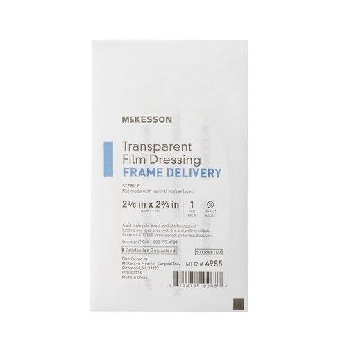 MON886408CS - McKesson - McKesson Transparent Film Dressing Framed Octagon 2-3/8" x 2-3/4" Sterile, 400 EA/CS