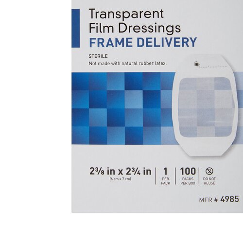 MON886408CS - McKesson - McKesson Transparent Film Dressing Framed Octagon 2-3/8" x 2-3/4" Sterile, 400 EA/CS