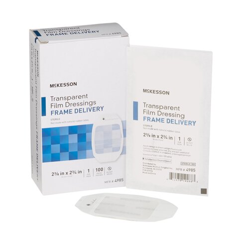 MON886408CS - McKesson - McKesson Transparent Film Dressing Framed Octagon 2-3/8" x 2-3/4" Sterile, 400 EA/CS