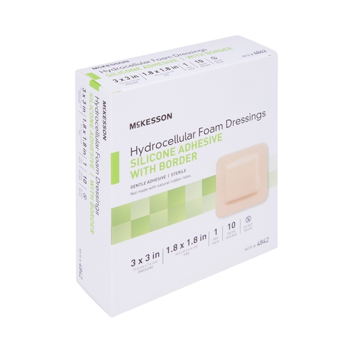 MON886431CS - McKesson - McKesson 2" x 2" Silicone Sterile Square Adhesive Foam Dressing, 200/CS