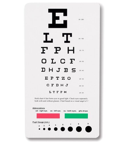 MON890023EA - Prestige Medical - Prestige Medical Eye Chart 6 Foot Distance Acuity Test