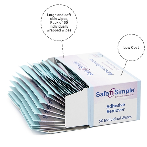 MON895484BX - Safe N Simple - Safe N Simple Adhesive Remover Wipe, 50/BX