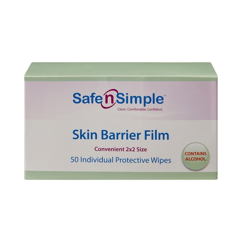 MON895485BX - Safe N Simple - Safe N Simple Skin Barrier Wipe Alcohol Individual Packet 2 x 2", 50/BX
