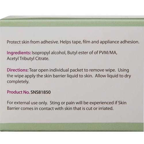 MON895485BX - Safe N Simple - Safe N Simple Skin Barrier Wipe Alcohol Individual Packet 2 x 2", 50/BX