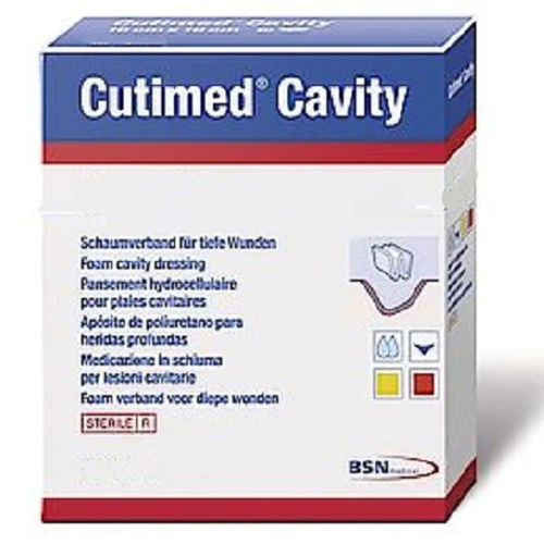 MON896632BX - BSN Medical - Foam Dressing Cutimed Cavity 4 X 4 Inch Square Non-Adhesive without Border Sterile, 10/BX