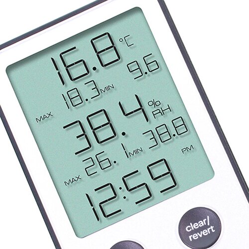 MON897971EA - Cole-Parmer - Digital Thermometer / Hygrometer Traceable Fahrenheit / Celsius 32-&deg; to 122-&deg;F (0-&deg; to 50-&deg;C) Internal Sensor Flip-out Stand / Wall Mount Battery Operated, 1/EA